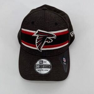 New Era Atlanta Falcons 39THIRTY Flex Fit Hat M\L Charcoal Red White Cap